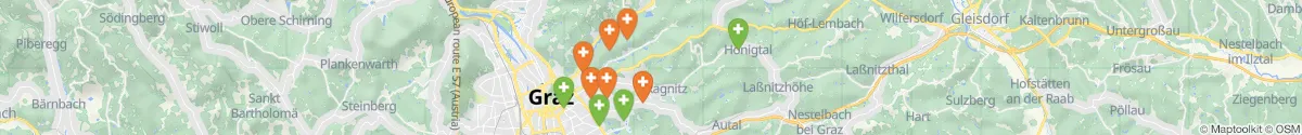 Kartenansicht für Apotheken-Notdienste in der Nähe von Mariatrost (Graz (Stadt), Steiermark)